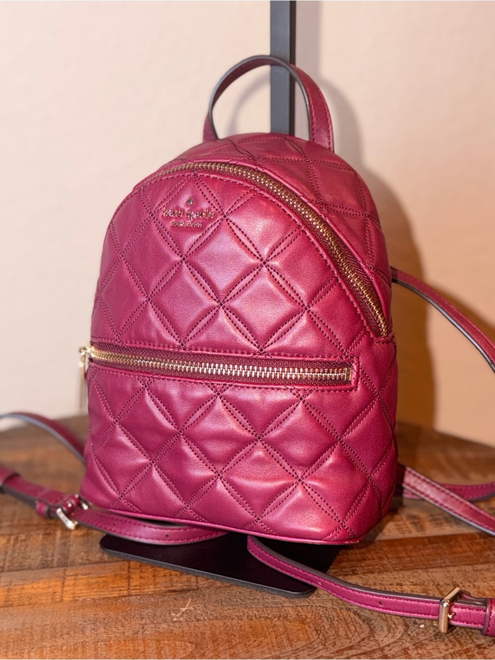 Kate Spade Natalia Quilted Mini Backpack - blackberry